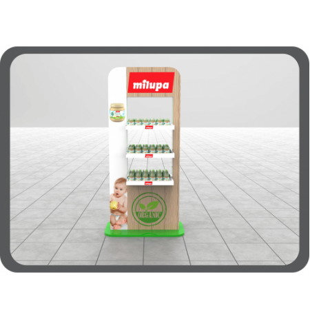 Ahşap Stand Raflı Çift Yönlü 012