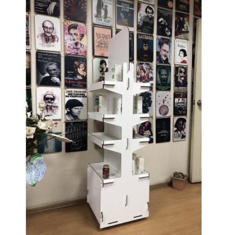 Ahşap Stand Raflı Çift Yönlü 015