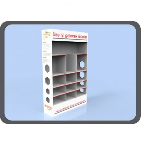 Ahşap Stand Raflı 018 Tek Yönlü