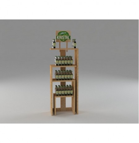 AHŞAP STAND RAFLI 025 TEK YÖNLÜ